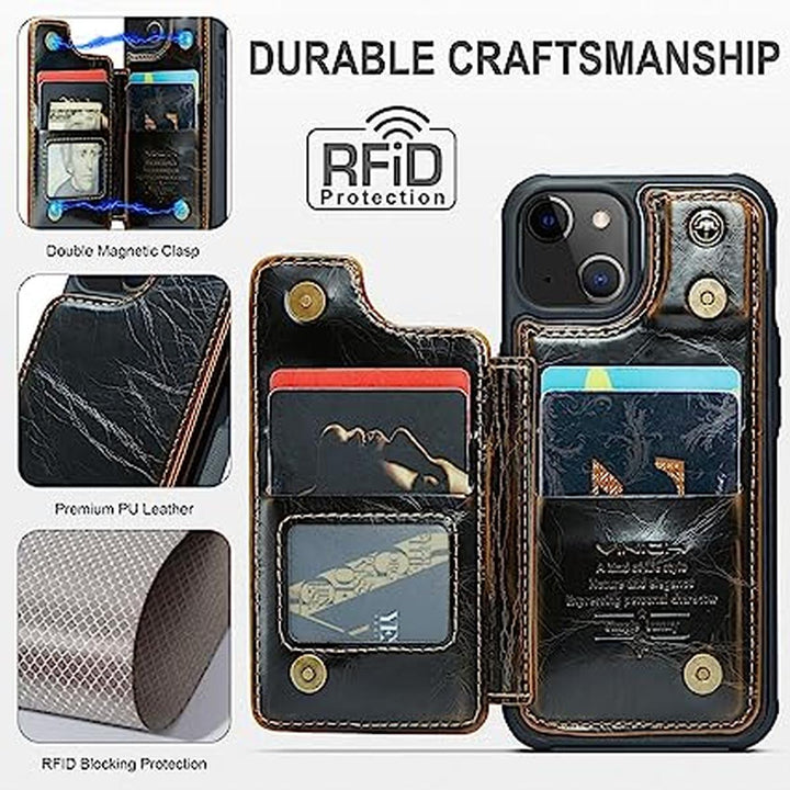 iPhone 13 RFID Wallet Case with Card Holder - DOKUTRONIX