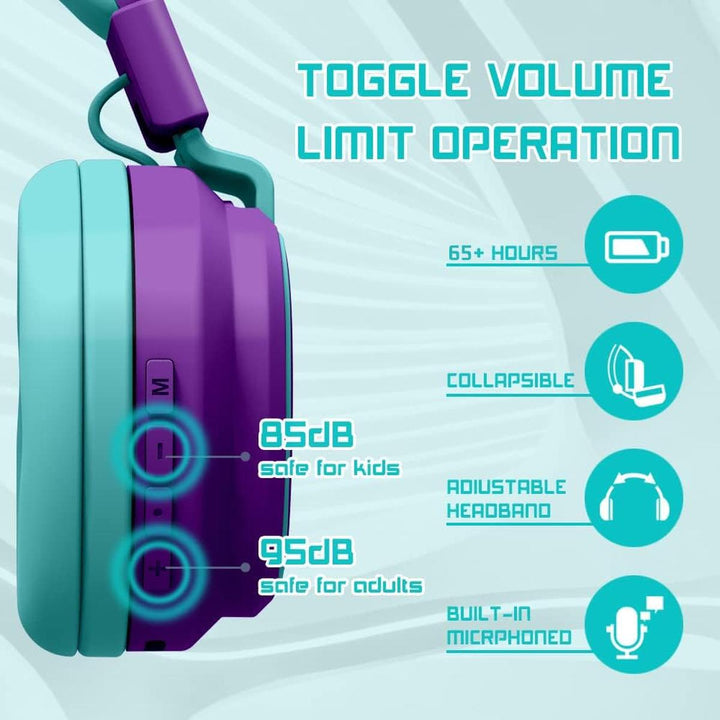 MIDOLA Bluetooth Kids Headphones - Fun & Safe Sound! - DOKUTRONIX
