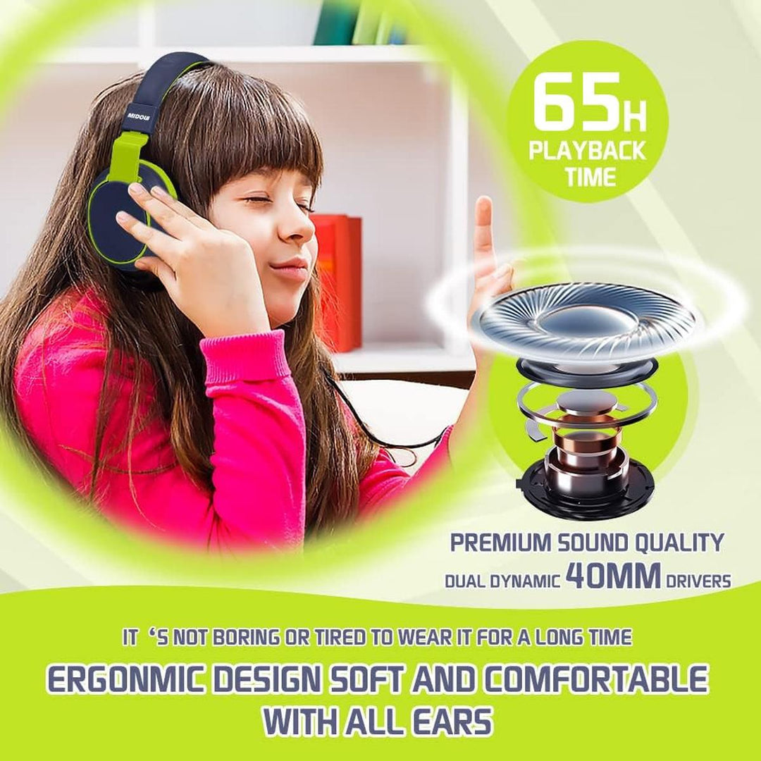 MIDOLA Bluetooth Kids Headphones - Fun & Safe Sound! - DOKUTRONIX