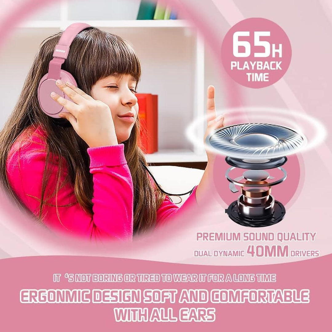 MIDOLA Bluetooth Kids Headphones - Fun & Safe Sound! - DOKUTRONIX