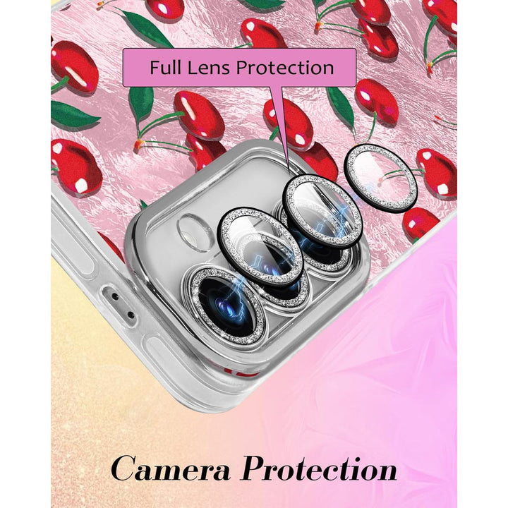 Galaxy Glitter Cherry Case & Lens Protector - DOKUTRONIX