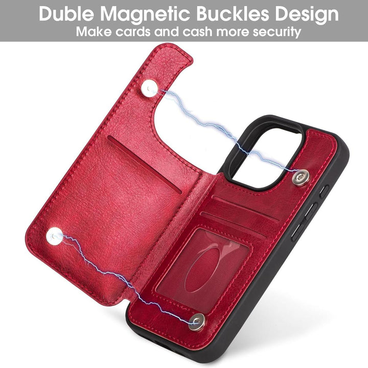 Arae Wine Red iPhone 15 Pro Wallet Case - DOKUTRONIX