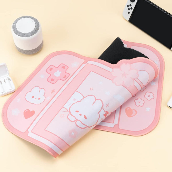 Bunny Bliss Pink Gaming Desk Pad - DOKUTRONIX