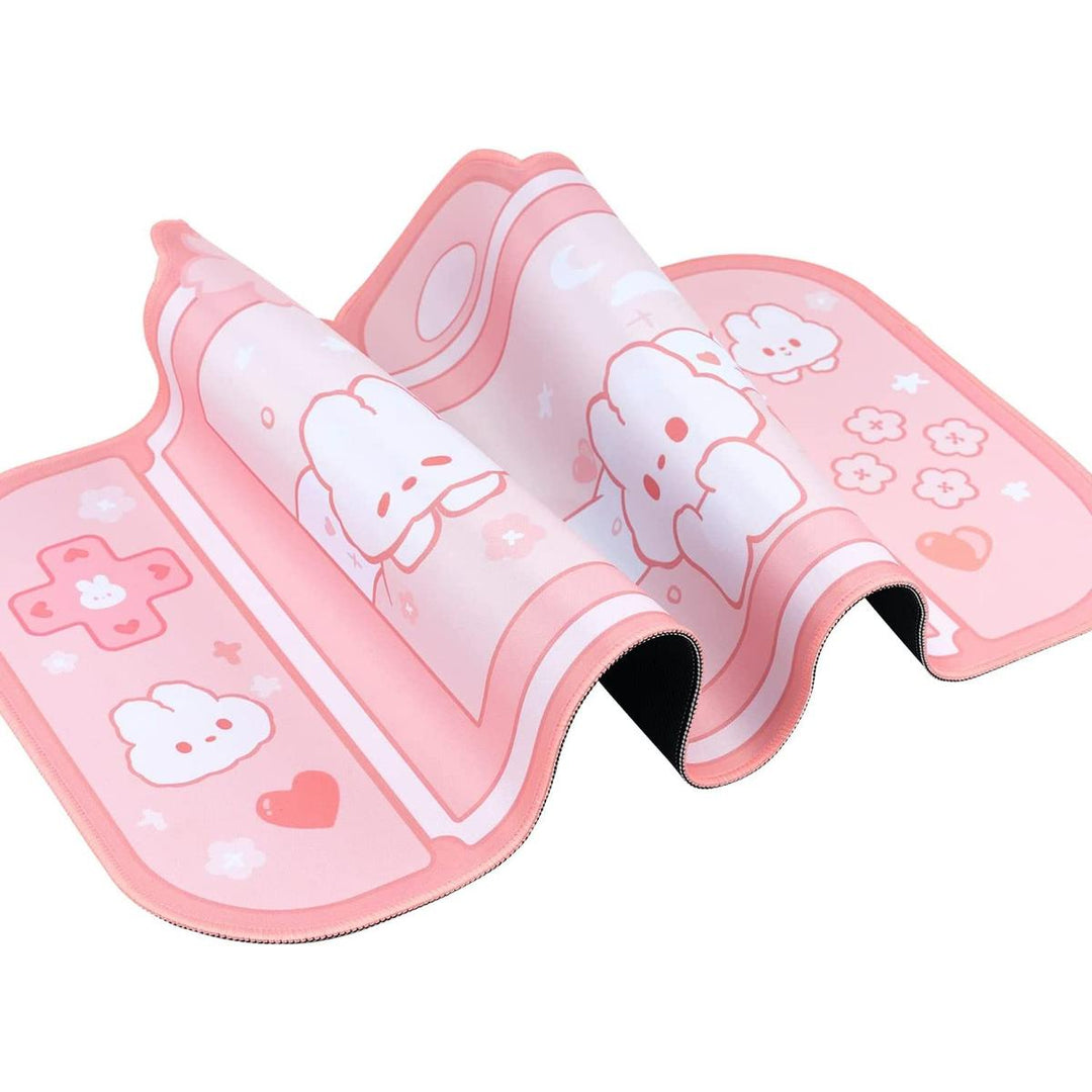 Bunny Bliss Pink Gaming Desk Pad - DOKUTRONIX