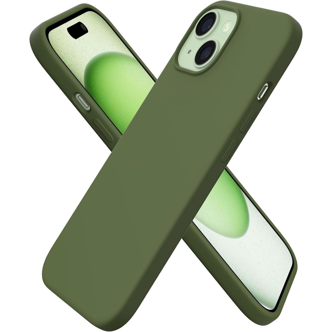 Cedar Green Liquid Silicone Case for iPhone 15 - DOKUTRONIX