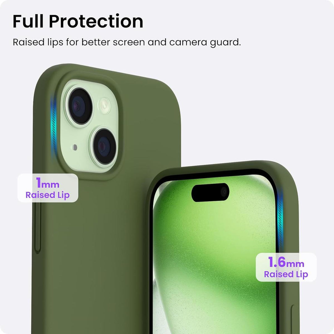 Cedar Green Liquid Silicone Case for iPhone 15 - DOKUTRONIX
