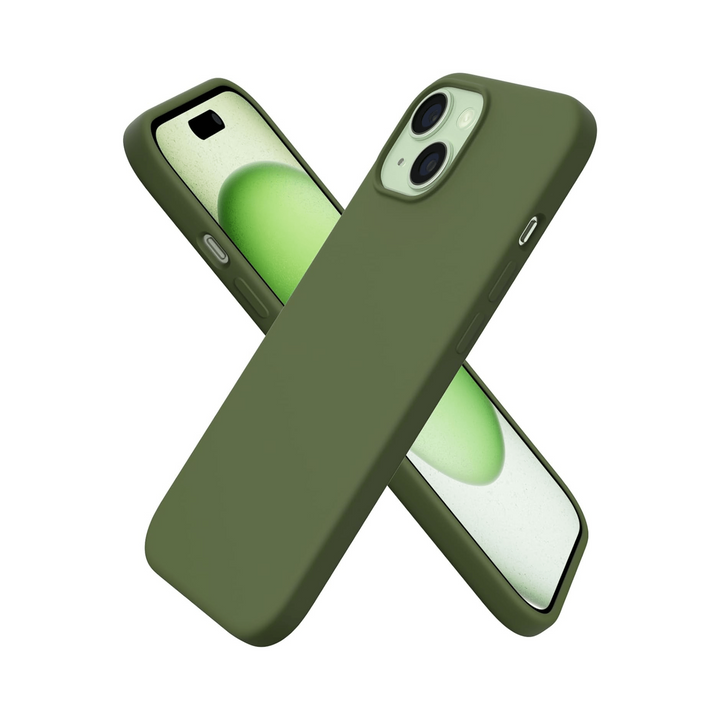 Cedar Green Liquid Silicone Case for iPhone 15 - DOKUTRONIX