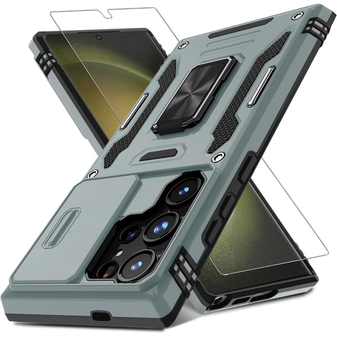DEERLAMN Galaxy S24 Ultra Grey Armor Case - DOKUTRONIX