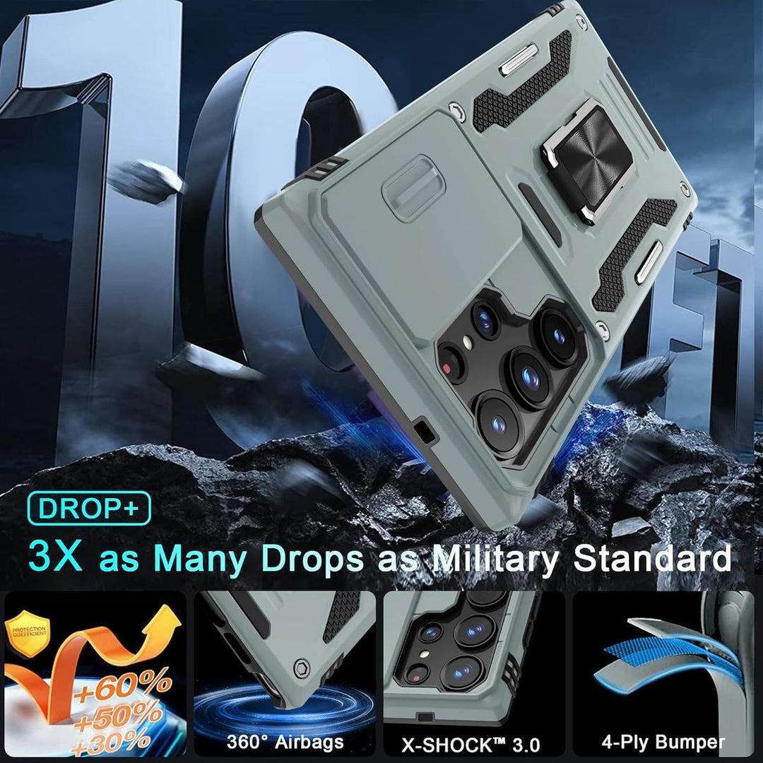 DEERLAMN Galaxy S24 Ultra Grey Armor Case - DOKUTRONIX