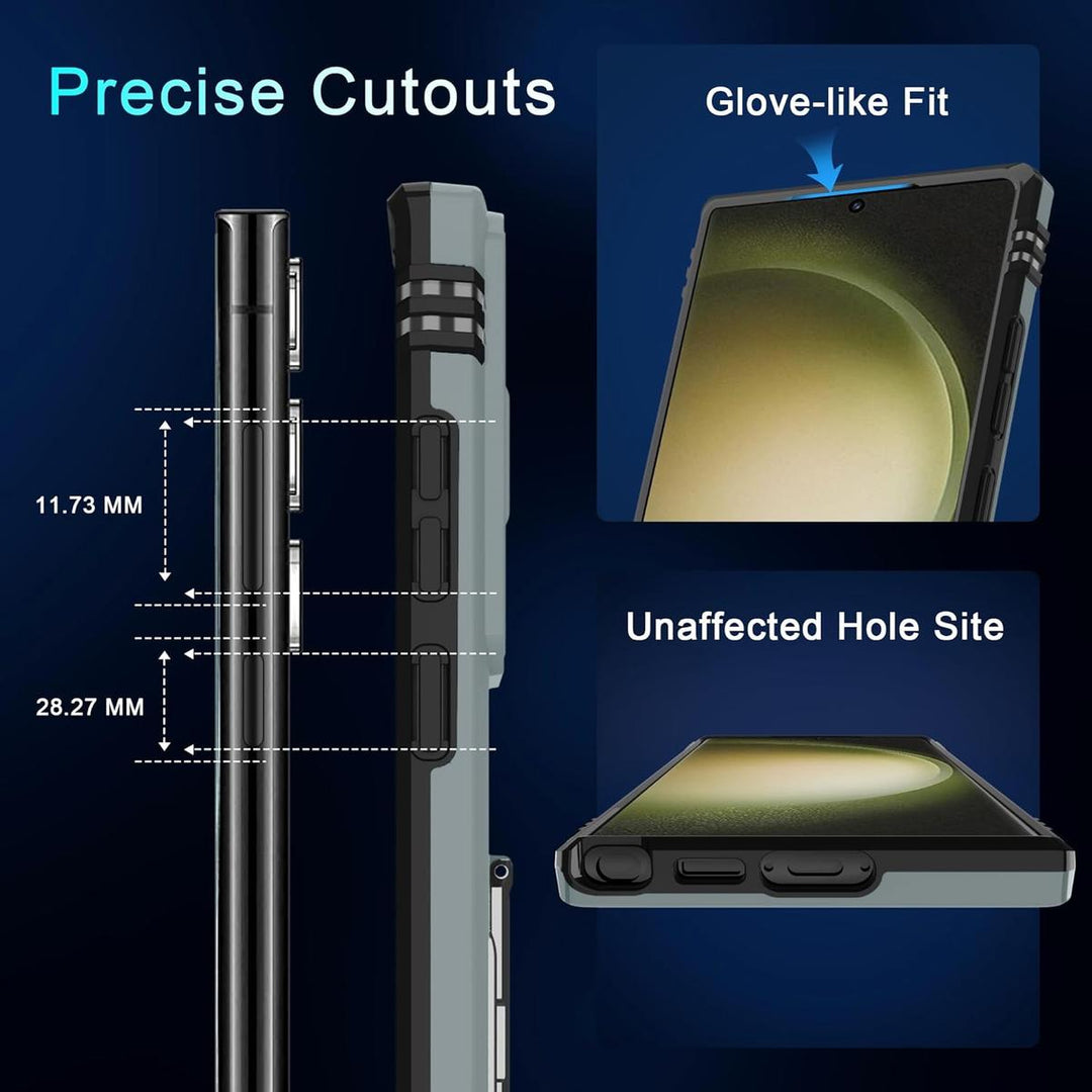 DEERLAMN Galaxy S24 Ultra Grey Armor Case - DOKUTRONIX