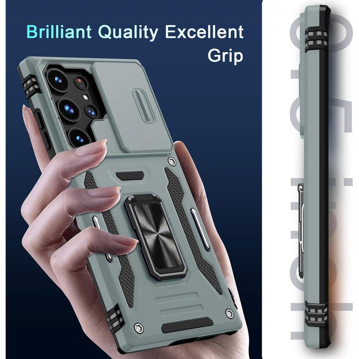 DEERLAMN Galaxy S24 Ultra Grey Armor Case - DOKUTRONIX