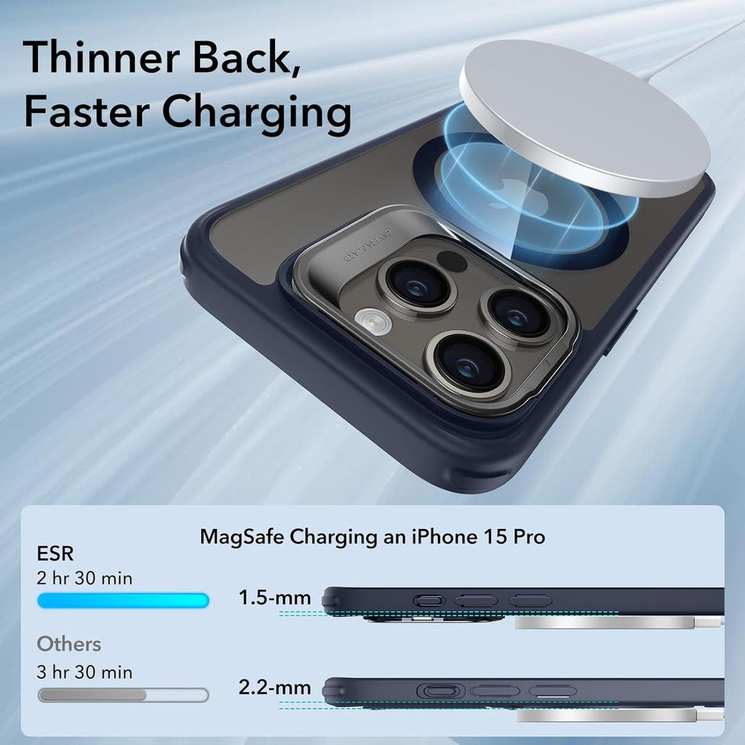 ESR Clear Dark Blue MagSafe iPhone 15 Pro Case - DOKUTRONIX