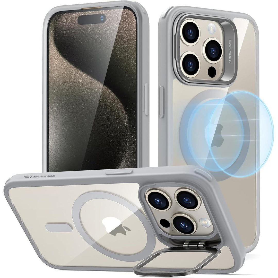 ESR MagSafe Pro Case w/ Stand - Clear Grey - DOKUTRONIX