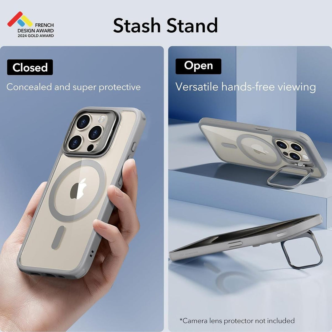 ESR MagSafe Pro Case w/ Stand - Clear Grey - DOKUTRONIX