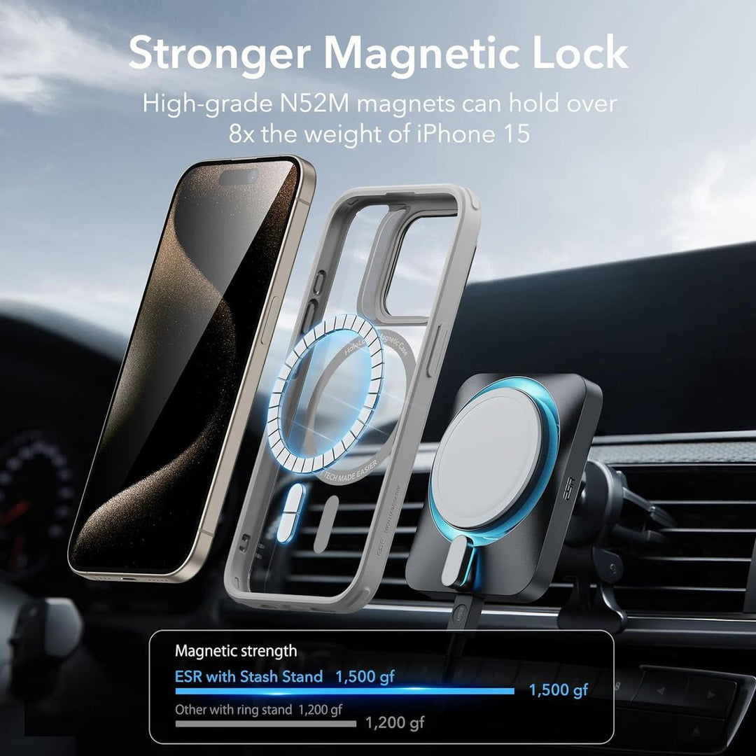 ESR MagSafe Pro Case w/ Stand - Clear Grey - DOKUTRONIX