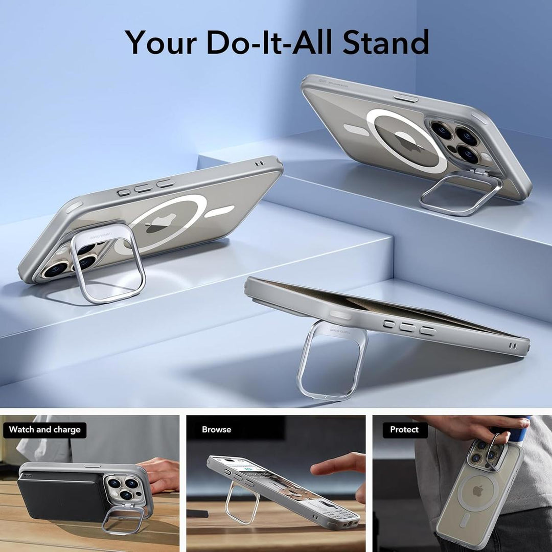 ESR MagSafe Pro Case w/ Stand - Clear Grey - DOKUTRONIX