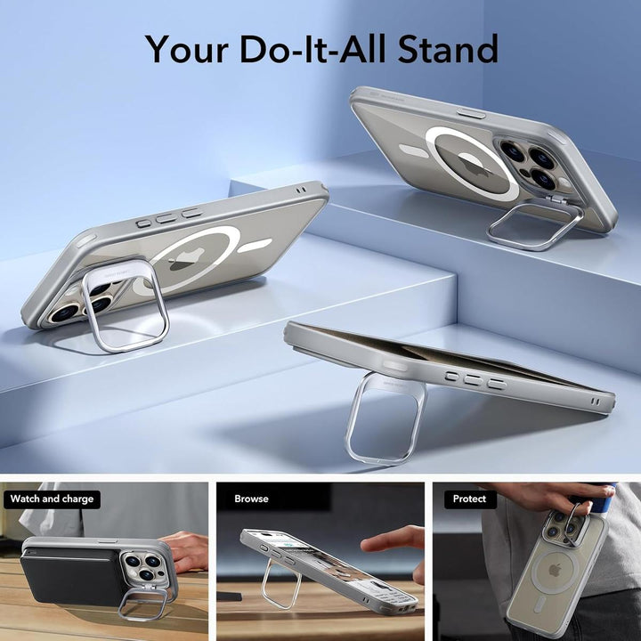 ESR MagSafe Pro Case w/ Stand - Clear Grey - DOKUTRONIX