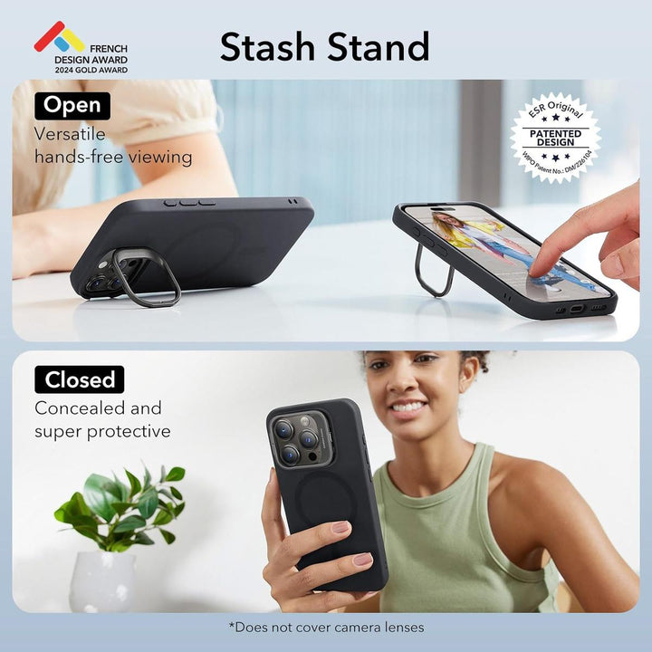 MagnaSafe Black Stand Case for iPhone 15 Pro - DOKUTRONIX