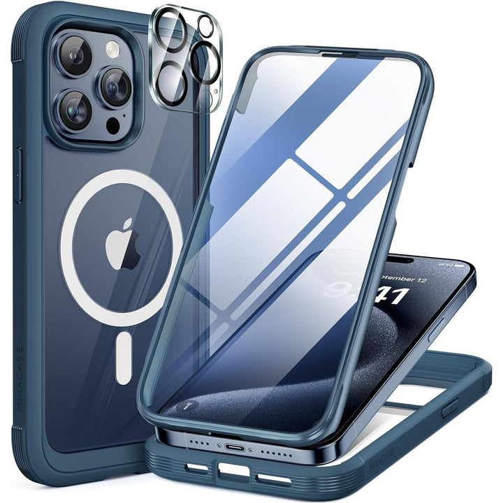 MagSafe Armor: Blue iPhone 15 Pro Full-Body Case - DOKUTRONIX