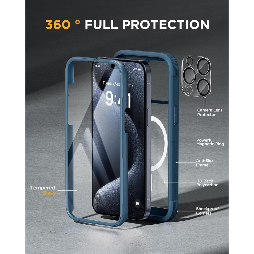 MagSafe Armor: Blue iPhone 15 Pro Full-Body Case - DOKUTRONIX