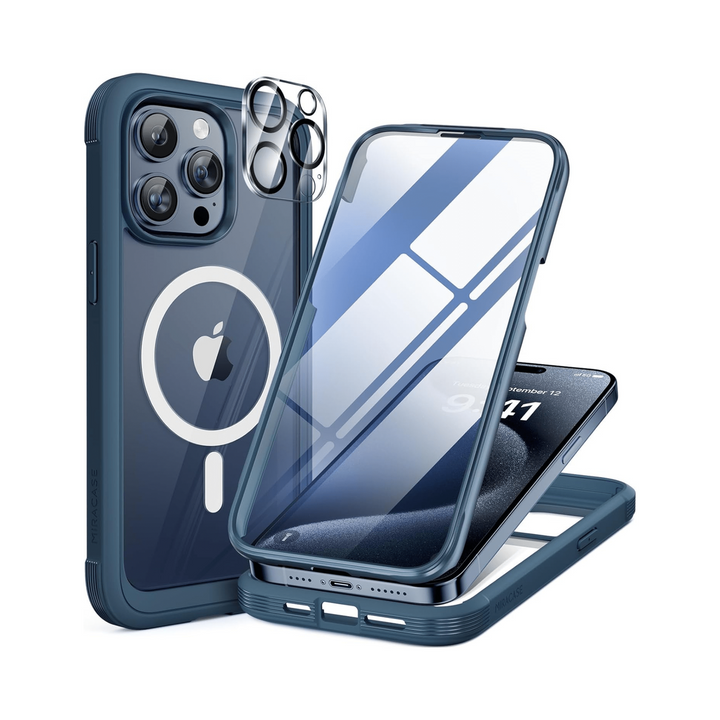 MagSafe Armor: Blue iPhone 15 Pro Full-Body Case - DOKUTRONIX