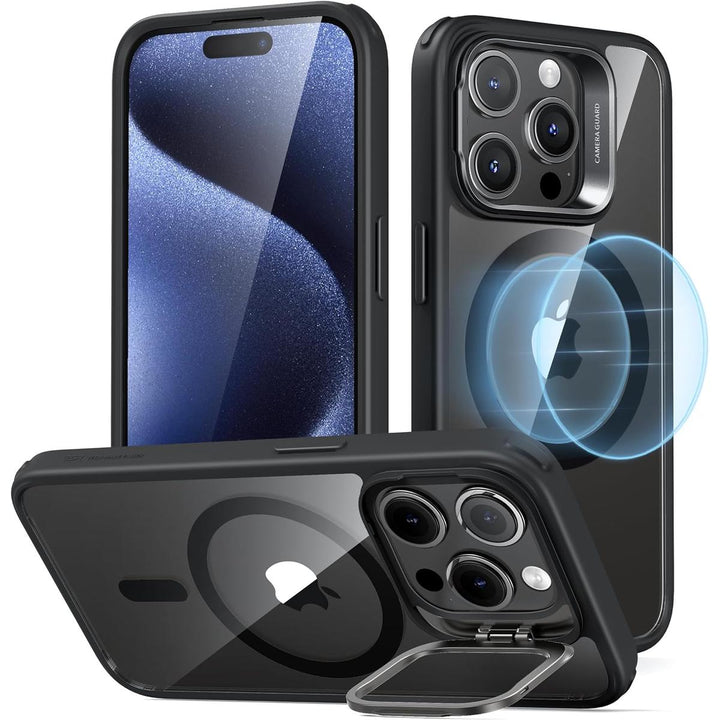 MagSafSil Pro Case w/ Stand - Clear Black - DOKUTRONIX