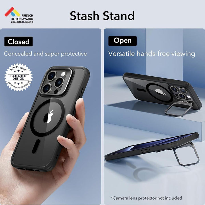 MagSafSil Pro Case w/ Stand - Clear Black - DOKUTRONIX