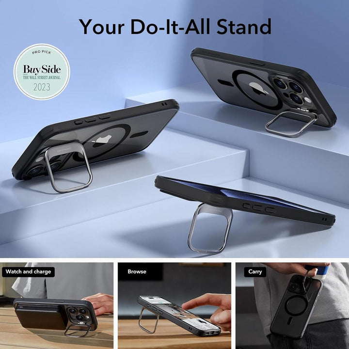 MagSafSil Pro Case w/ Stand - Clear Black - DOKUTRONIX