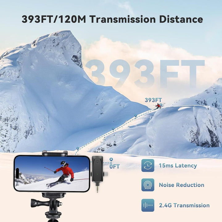 Matte Black Dual Wireless Mics with Noise-Cancel Tech - DOKUTRONIX