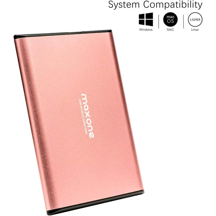 Maxone Slim 250GB Rose Pink Hard Drive - DOKUTRONIX