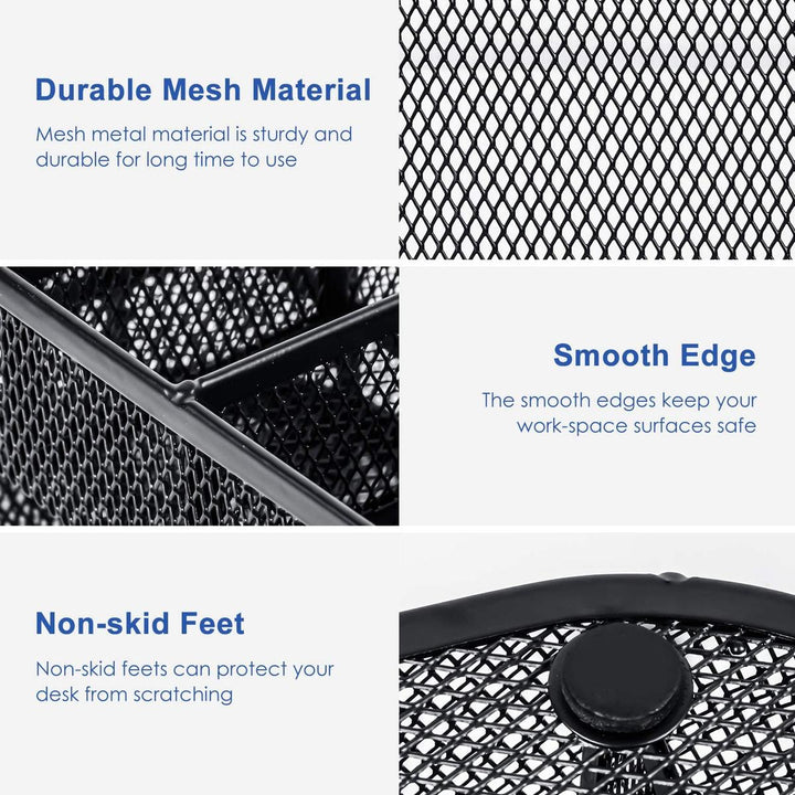 Mesh Caddy Desk Organizer with Drawer - DOKUTRONIX