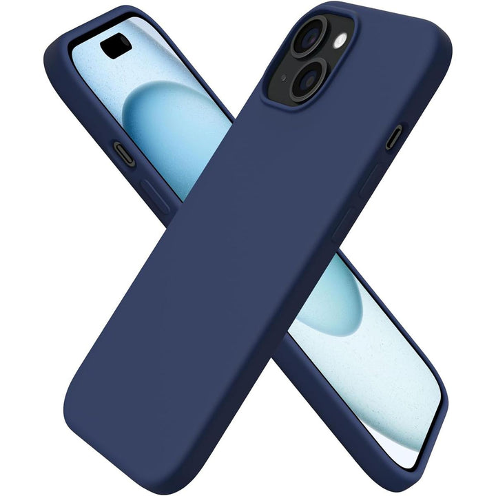 ORNARTO Slim Silicone Case for iPhone 15 - Dark Blue - DOKUTRONIX