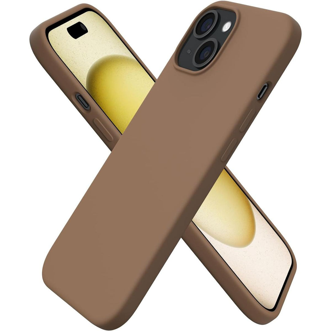 ORNARTO SlimSilicone iPhone 15 Case - Brown - DOKUTRONIX