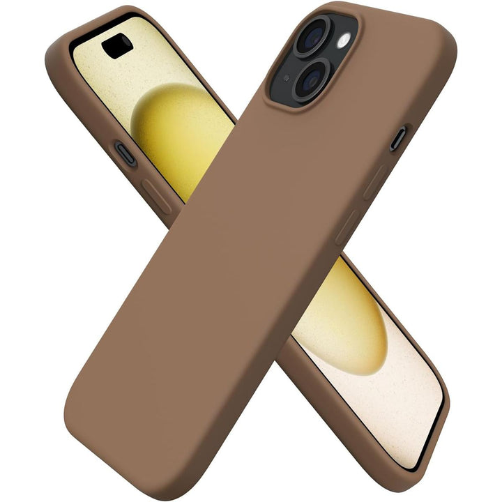 ORNARTO SlimSilicone iPhone 15 Case - Brown - DOKUTRONIX
