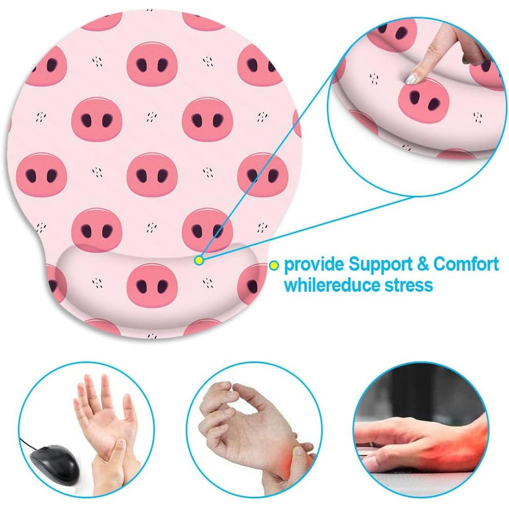 PigSnout Ergonomic Mouse Pad with Wrist Cushion - DOKUTRONIX