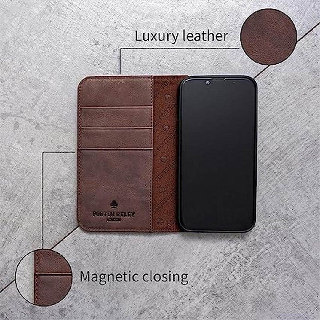 Porter Riley Chocolate Brown Leather Galaxy S10 Case - DOKUTRONIX