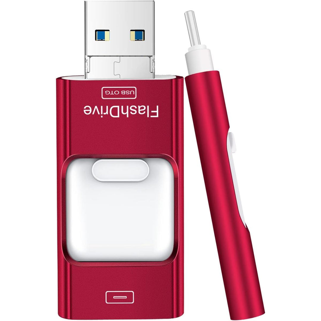 Red Flash for iPhone - 4-in-1 Memory Stick - DOKUTRONIX