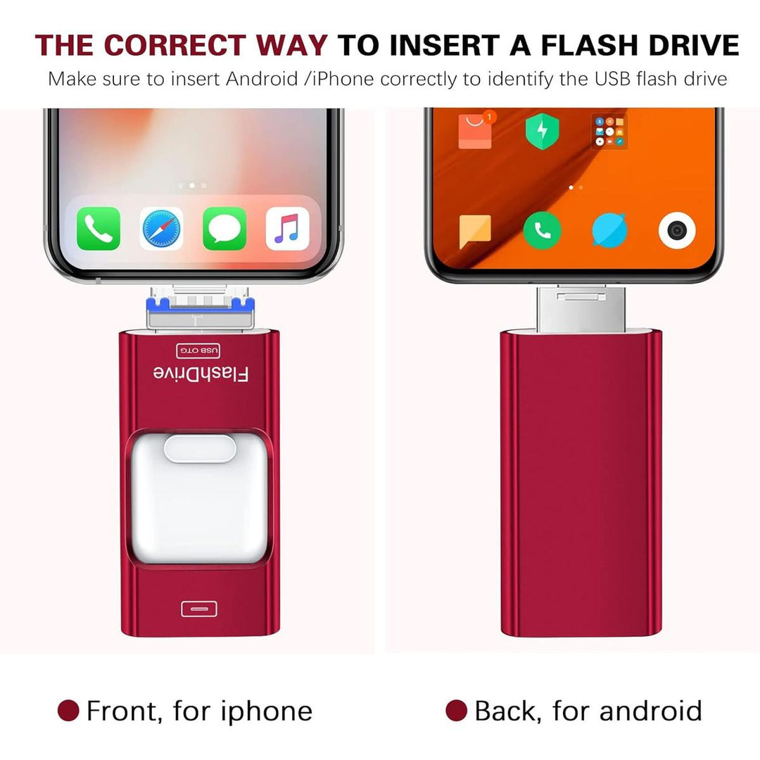 Red Flash for iPhone - 4-in-1 Memory Stick - DOKUTRONIX
