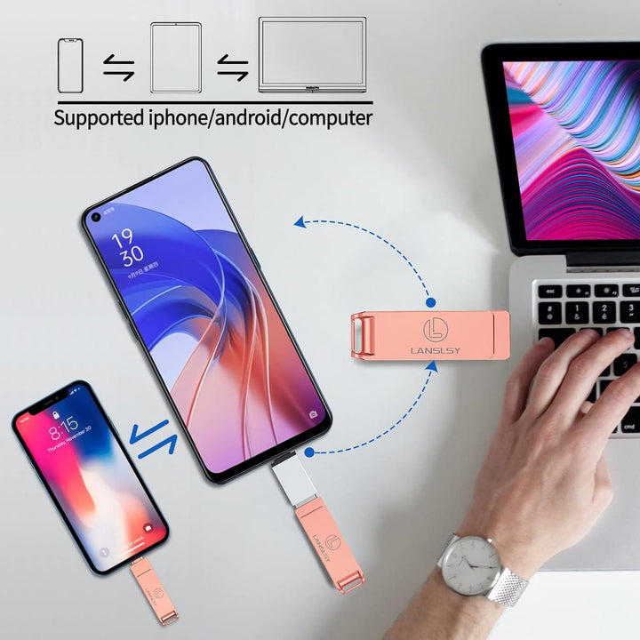 Rose Gold Phone Stick 256GB USB - DOKUTRONIX