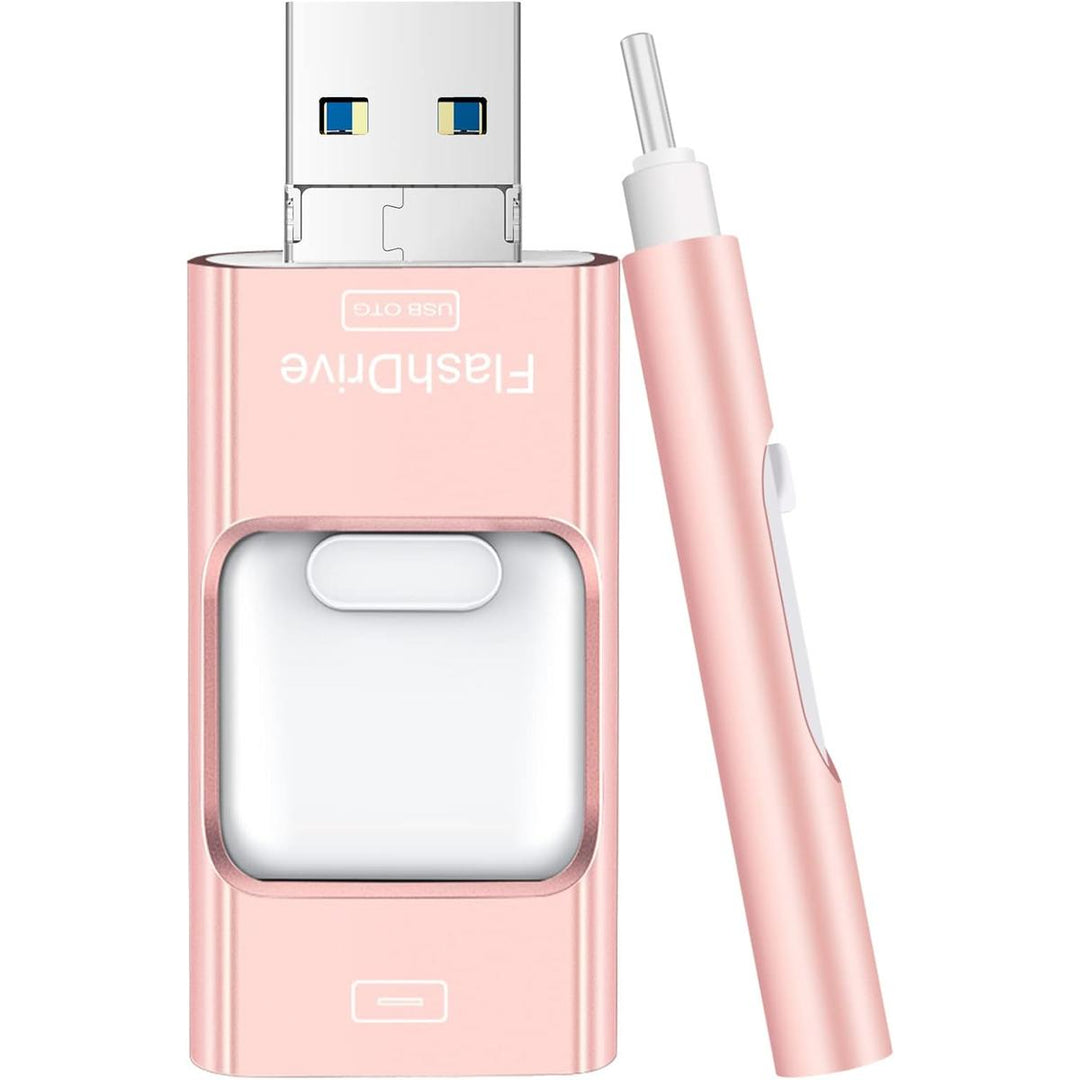 Rose Pink 256GB 4-in-1 iPhone Flash Drive - DOKUTRONIX