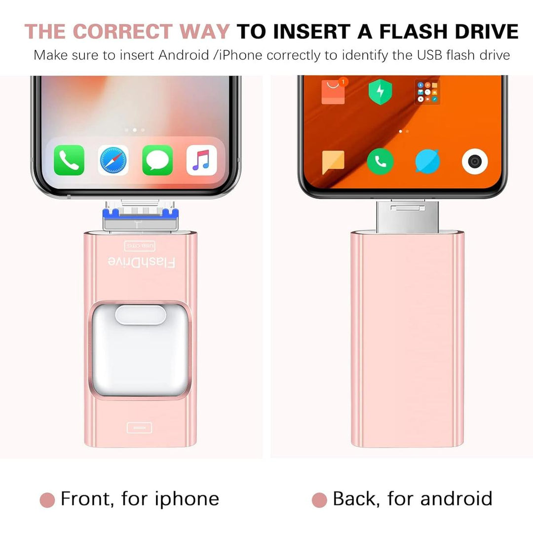 Rose Pink 256GB 4-in-1 iPhone Flash Drive - DOKUTRONIX