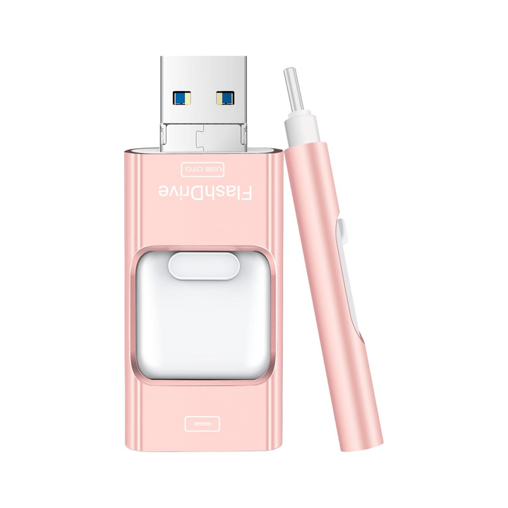 Rose Pink 256GB 4-in-1 iPhone Flash Drive - DOKUTRONIX