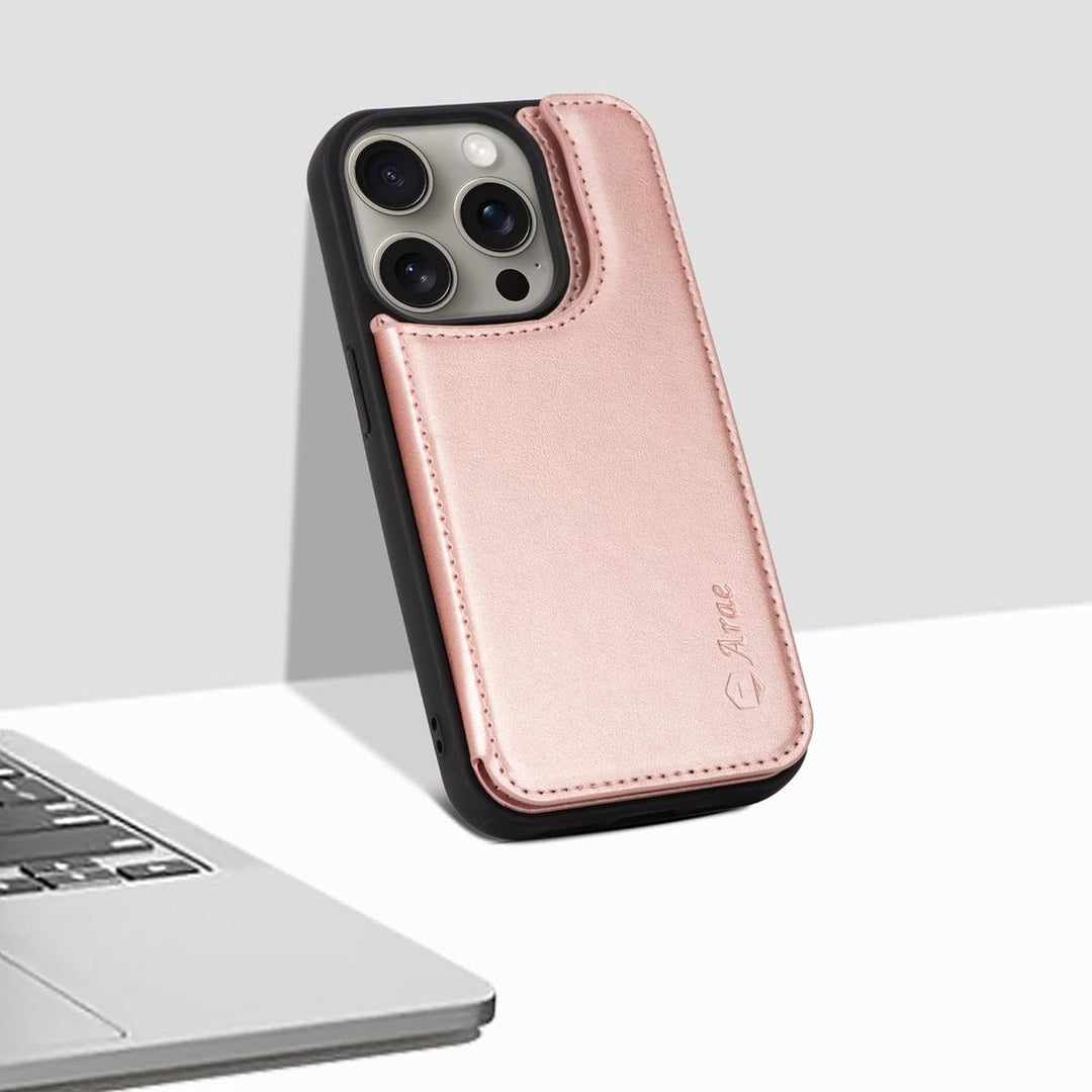 RoseGold Pro Wallet Case for iPhone 15 - DOKUTRONIX