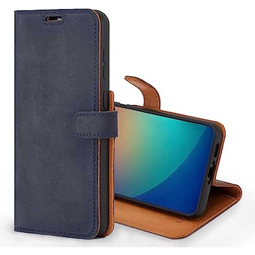Snakehive Navy Leather Wallet Case for Galaxy S23 - DOKUTRONIX
