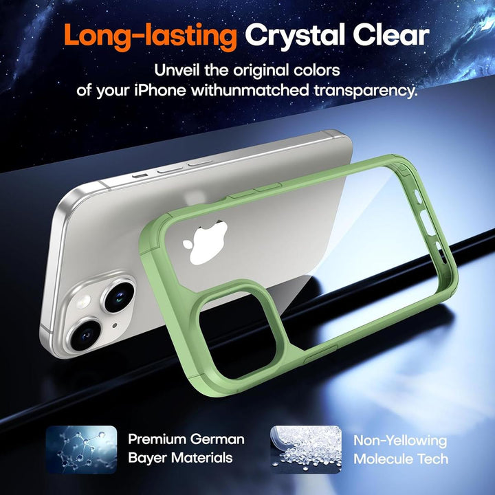 Tauri 5-in-1 Green Clear Case for iPhone 15 - DOKUTRONIX