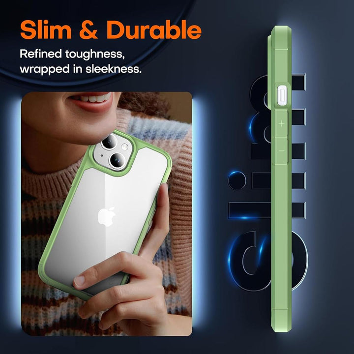 Tauri 5-in-1 Green Clear Case for iPhone 15 - DOKUTRONIX
