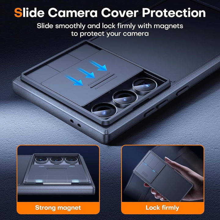 TAURI Galaxy S24 Ultra Kickstand Case - Black - DOKUTRONIX