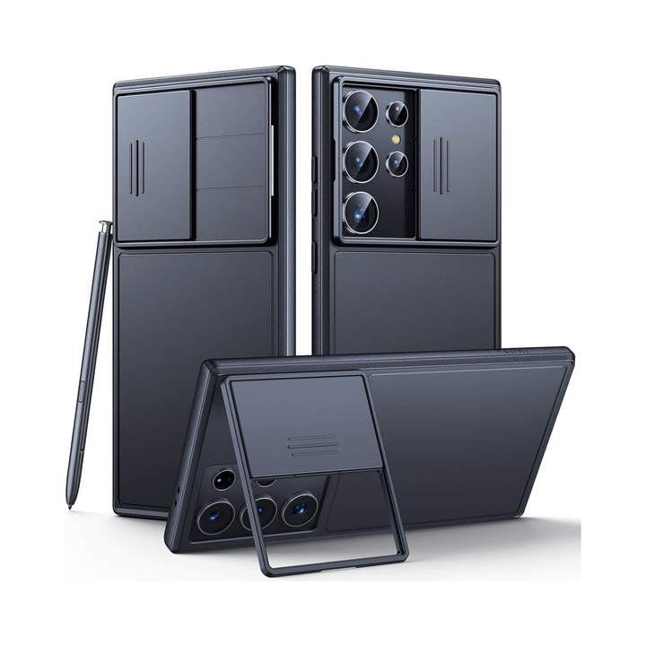 TAURI Galaxy S24 Ultra Kickstand Case - Black - DOKUTRONIX