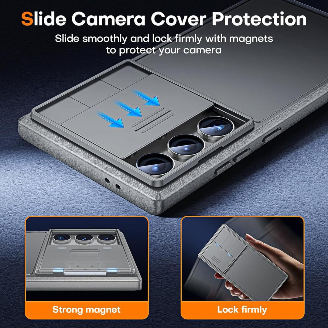 Tauri Gray Shield: Galaxy S24 Ultra Kickstand Case - DOKUTRONIX