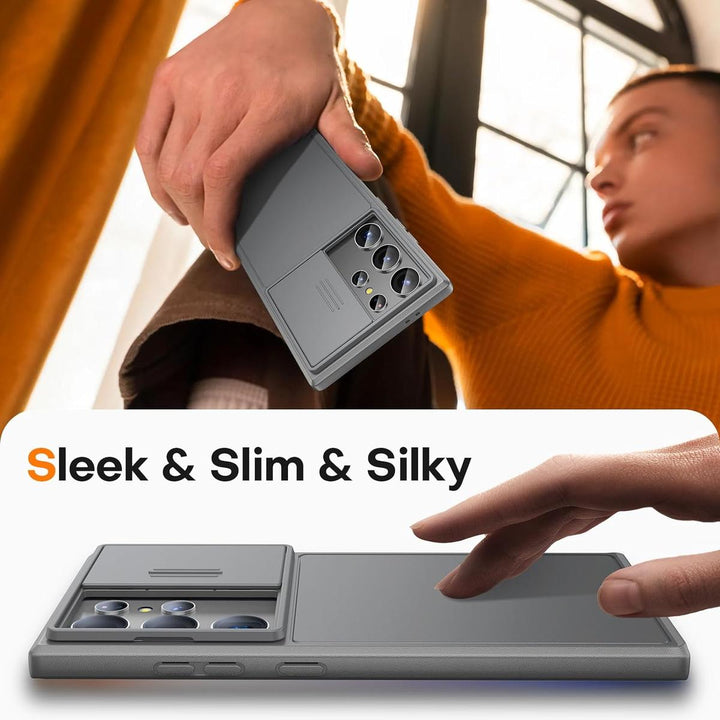 Tauri Gray Shield: Galaxy S24 Ultra Kickstand Case - DOKUTRONIX